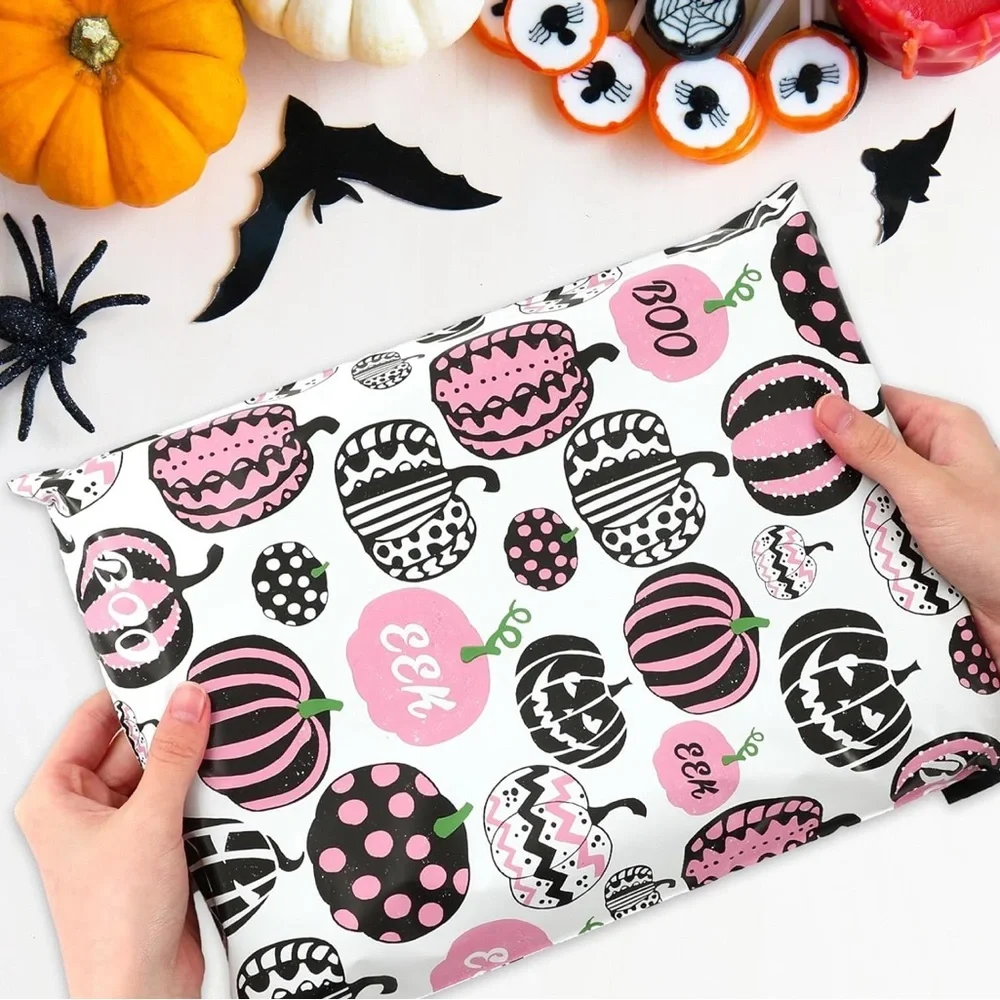 10 Count - 10x13 Polymailers (5/PINK PUMPKINS) + 5/ORANGE PUMPKINS)